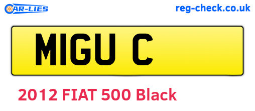 M1GUC are the vehicle registration plates.
