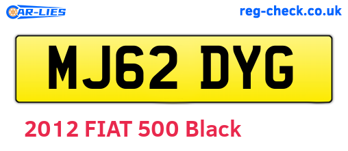 MJ62DYG are the vehicle registration plates.