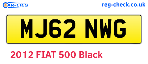 MJ62NWG are the vehicle registration plates.