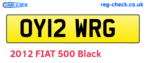 OY12WRG are the vehicle registration plates.
