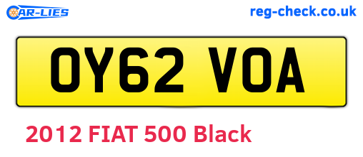 OY62VOA are the vehicle registration plates.