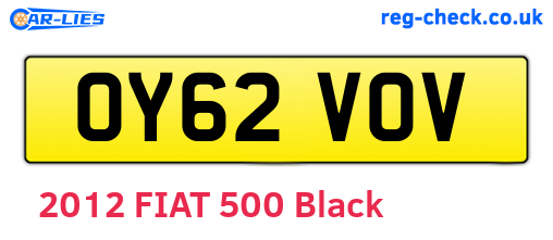 OY62VOV are the vehicle registration plates.