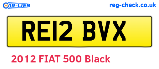 RE12BVX are the vehicle registration plates.