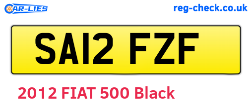 SA12FZF are the vehicle registration plates.