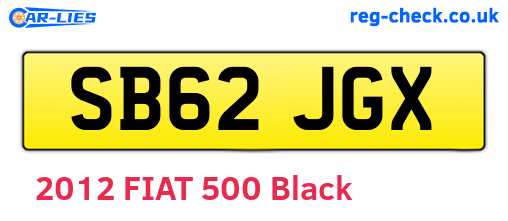SB62JGX are the vehicle registration plates.