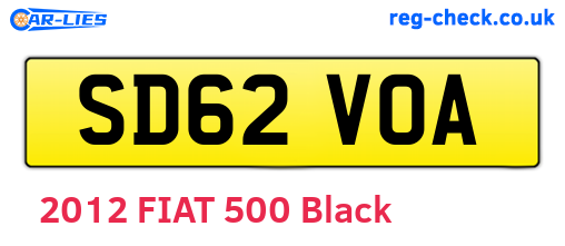 SD62VOA are the vehicle registration plates.