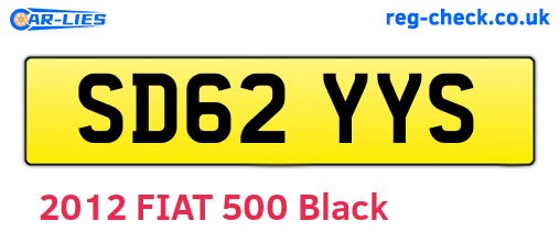 SD62YYS are the vehicle registration plates.