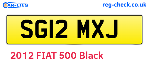 SG12MXJ are the vehicle registration plates.