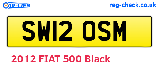 SW12OSM are the vehicle registration plates.