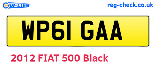 WP61GAA are the vehicle registration plates.