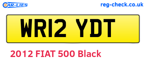 WR12YDT are the vehicle registration plates.