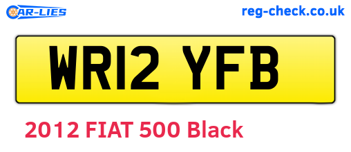 WR12YFB are the vehicle registration plates.