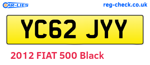 YC62JYY are the vehicle registration plates.