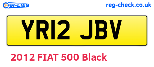YR12JBV are the vehicle registration plates.