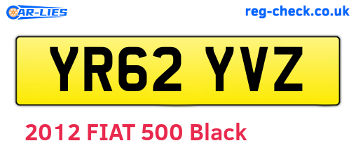 YR62YVZ are the vehicle registration plates.