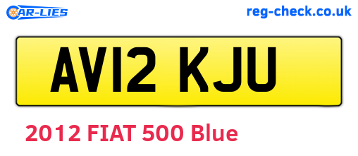 AV12KJU are the vehicle registration plates.