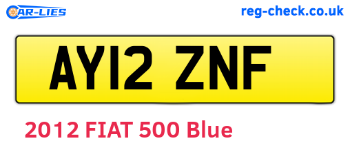 AY12ZNF are the vehicle registration plates.
