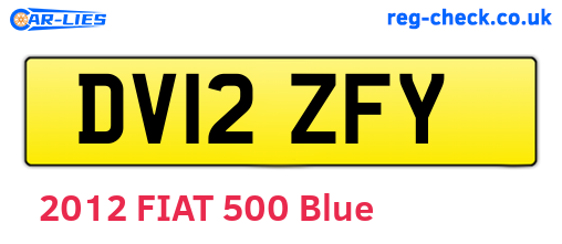 DV12ZFY are the vehicle registration plates.