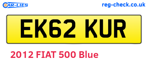 EK62KUR are the vehicle registration plates.