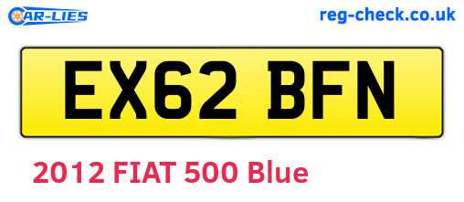 EX62BFN are the vehicle registration plates.