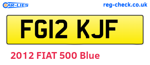 FG12KJF are the vehicle registration plates.