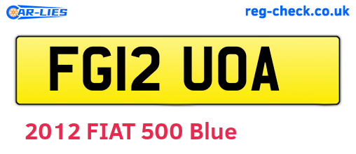 FG12UOA are the vehicle registration plates.