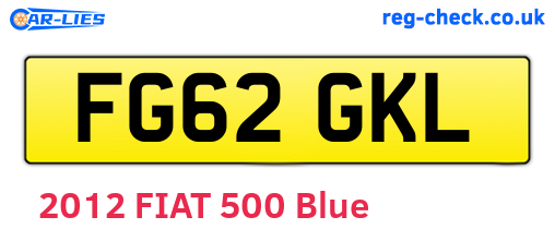 FG62GKL are the vehicle registration plates.