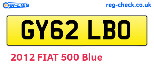 GY62LBO are the vehicle registration plates.