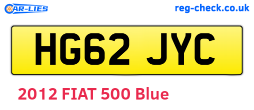 HG62JYC are the vehicle registration plates.