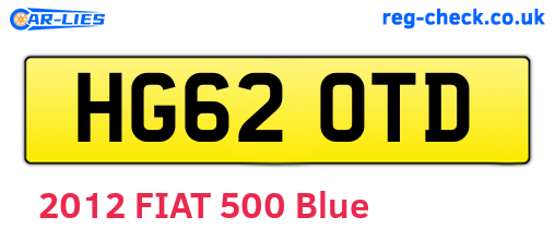 HG62OTD are the vehicle registration plates.