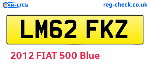 LM62FKZ are the vehicle registration plates.