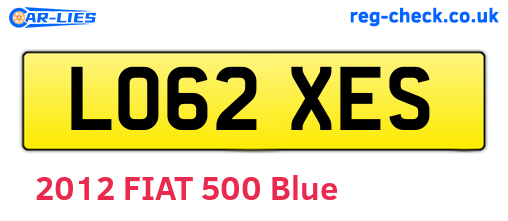 LO62XES are the vehicle registration plates.