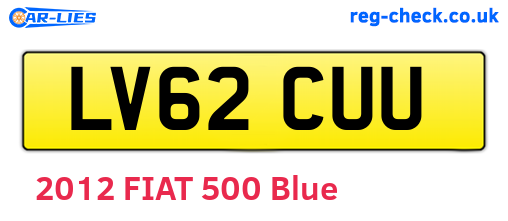 LV62CUU are the vehicle registration plates.