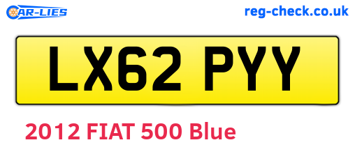 LX62PYY are the vehicle registration plates.
