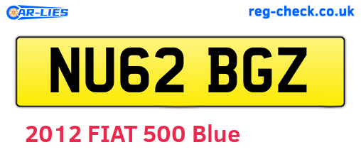 NU62BGZ are the vehicle registration plates.
