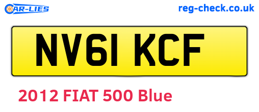 NV61KCF are the vehicle registration plates.