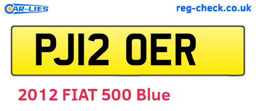 PJ12OER are the vehicle registration plates.
