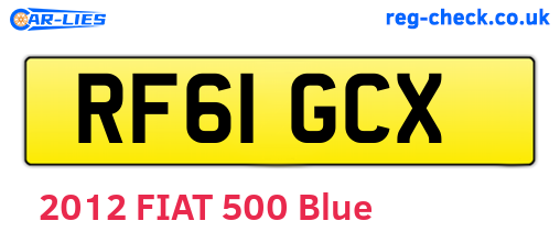 RF61GCX are the vehicle registration plates.