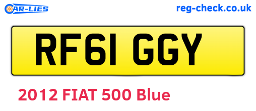 RF61GGY are the vehicle registration plates.