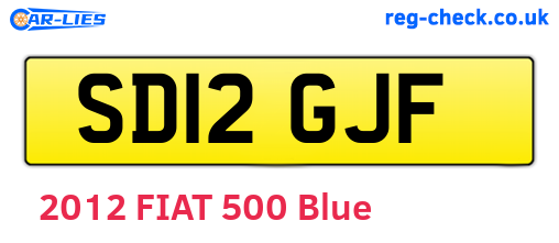 SD12GJF are the vehicle registration plates.
