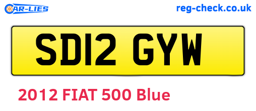 SD12GYW are the vehicle registration plates.