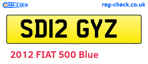 SD12GYZ are the vehicle registration plates.