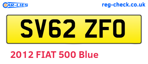 SV62ZFO are the vehicle registration plates.