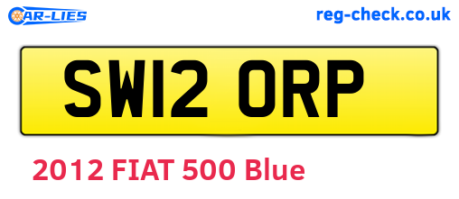 SW12ORP are the vehicle registration plates.