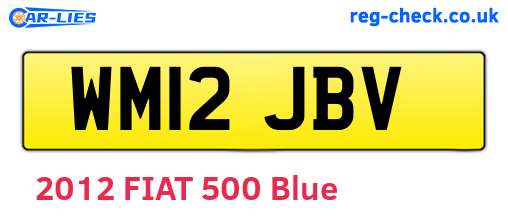 WM12JBV are the vehicle registration plates.
