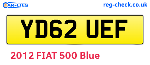 YD62UEF are the vehicle registration plates.