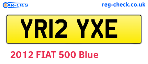 YR12YXE are the vehicle registration plates.