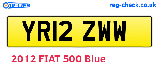 YR12ZWW are the vehicle registration plates.