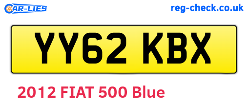 YY62KBX are the vehicle registration plates.