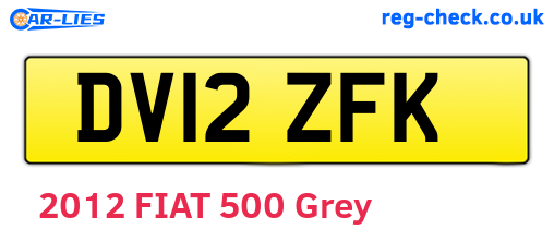 DV12ZFK are the vehicle registration plates.